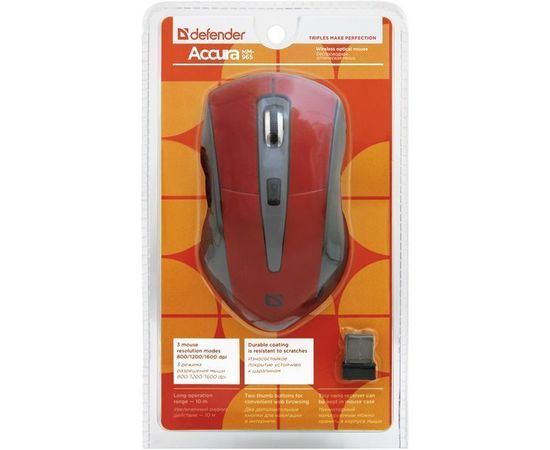 Мышь Defender Accura MM-965 Red (52966), Цвет: Красный, фото 4