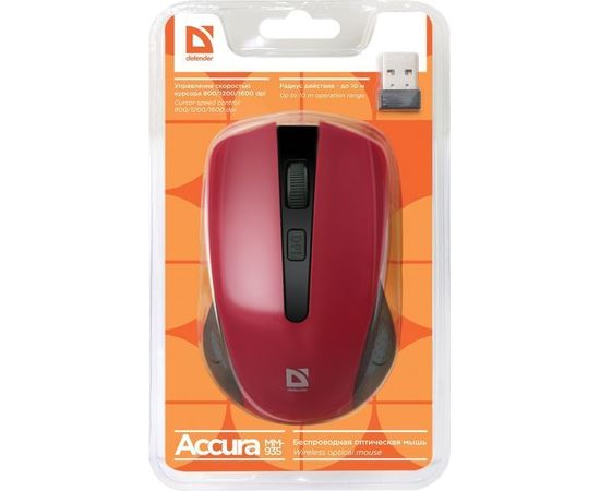 Мышь Defender Accura MM-935 Red (52937), Цвет: Красный, фото 4