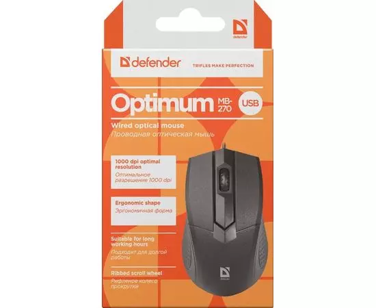 Мышь Defender Optimum MB-270 black (52270), фото 3
