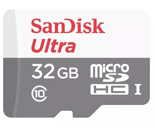 Карта памяти MicroSDHC 32GB Class 10 UHS-I U1 без адаптера (SanDisk, Ultra) (SDSQUNR-032G-GN3MN)