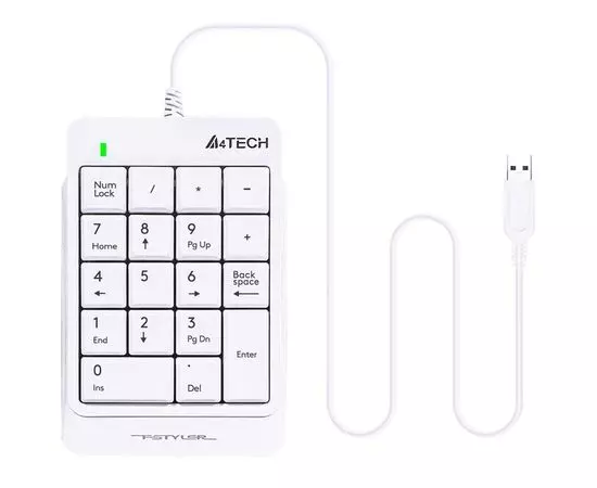 Клавиатура A4 Tech Fstyler FK13P USB NumPad, белый/серый (FK13P WHT), фото 2
