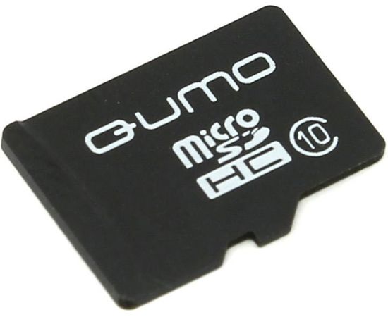 Карта памяти MicroSDHC 16Gb Class 10 + адаптер (Qumo) (QM16GMICSDHC10)