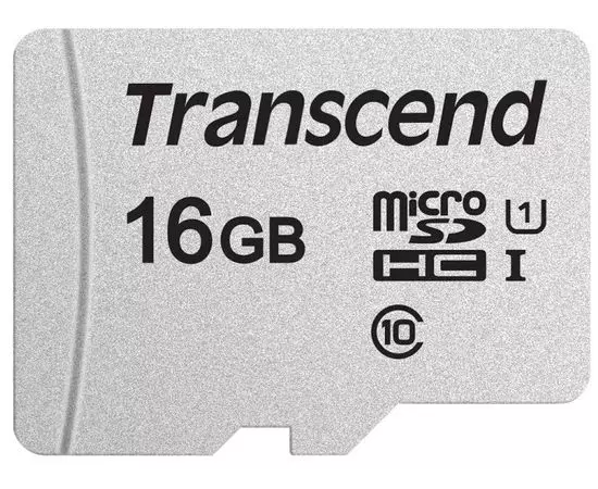 Карта памяти MicroSDHC 16Gb Class 10 UHS-I без адаптера (Transcend 300S) (TS16GUSD300S)
