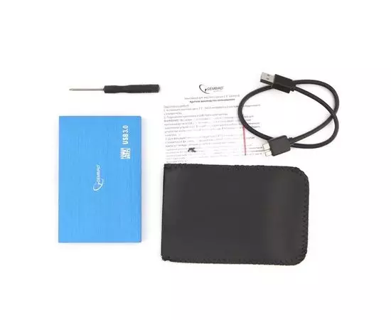 Карман для винчестера SATA 2.5" -> USB3.0 (Gembird, EE2-U3S-56) синий металлик, фото 3