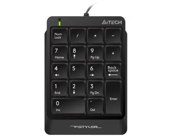 Клавиатура A4 Tech Fstyler FK13 USB NumPad, черный/серый (FK13 BLK)