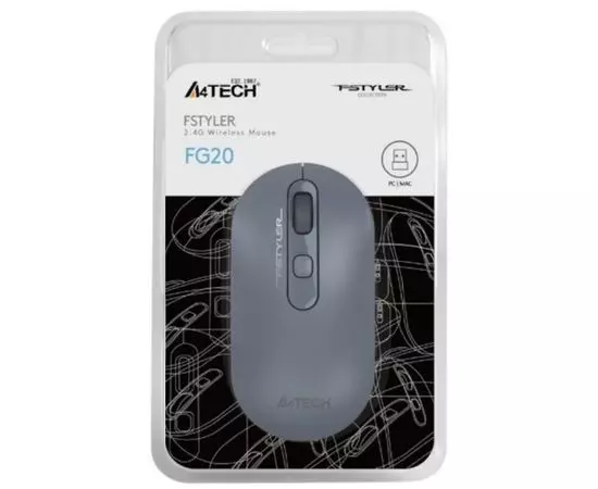 Мышь A4 Tech Fstyler FG20 пепельно-синий (FG20 ASH BLUE), Цвет: Тёмно-синий, фото 3
