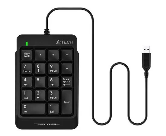 Клавиатура A4 Tech Fstyler FK13P USB NumPad, черный/серый (FK13P BLK), фото 2