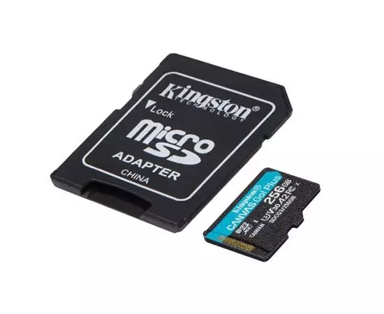 Карта памяти MicroSDXC 256Gb Class 10 UHS-I U3 V30 + адаптер (Kingston Canvas Go Plus) (SDCG3/256GB), фото 2