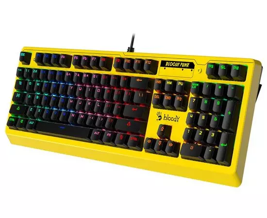 Клавиатура A4 Tech Bloody B810RC PUNK YELLOW, USB Multimedia Gamer LED (B810RC ( PUNK YELLOW )), Цвет: Желтый, фото 2