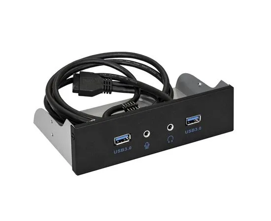 Панель лицевая U5H-627 в 5.25" отсек корпуса, 2*USB3.0 + 2*HD Audio (ExeGate) (EX289291RUS)