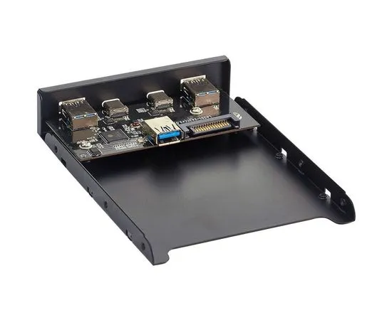 Панель лицевая U3H-619 в 3.5" отсек корпуса, 2*USB3.0 + 2*Type-C (ExeGate) (EX280448RUS), фото 2