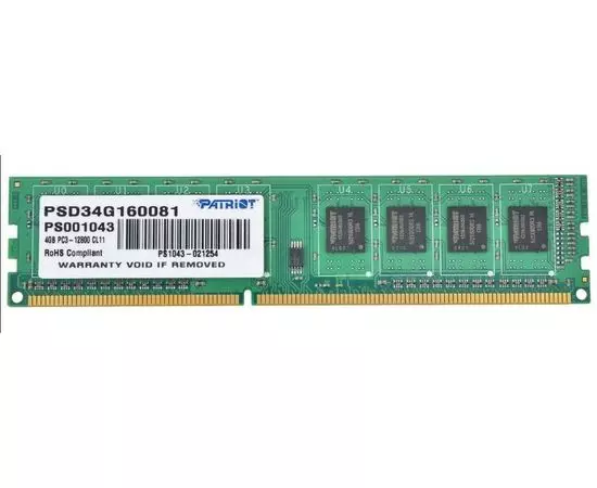 Оперативная память PATRIOT 4Gb DDR3-1600MHz (PSD34G160081)