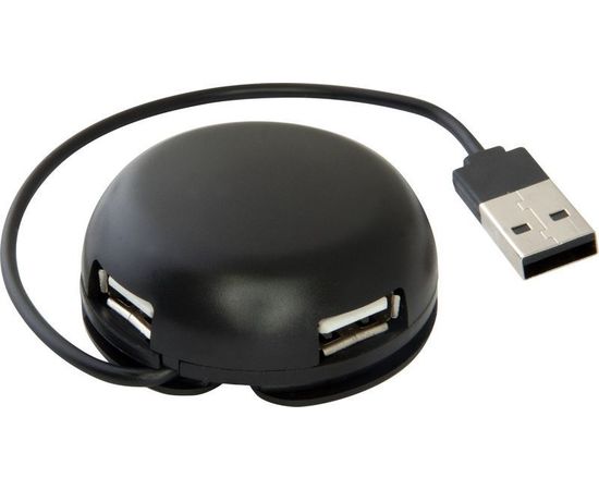 USB-разветвитель (хаб) USB2.0 -> USB2.0, 4 порта, Defender #1 Quadro Light, черный (83201)