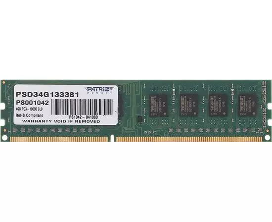 Оперативная память Patriot 4Gb DDR3-1333MHz (PSD34G133381)