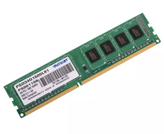 Оперативная память PATRIOT 4Gb DDR3L-1600MHz (PSD34G1600L81)