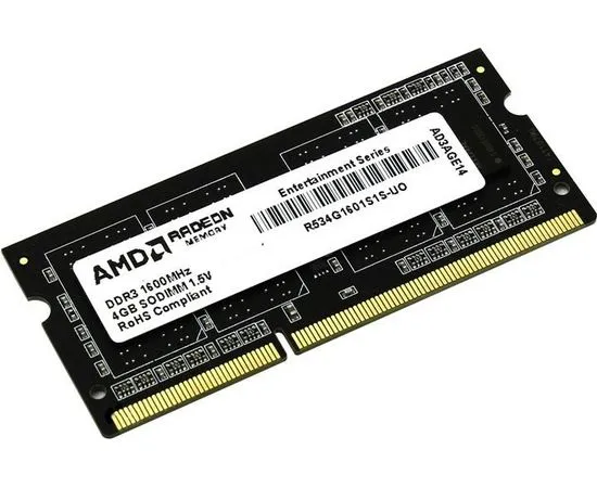 Оперативная память для ноутбука 4Gb DDR3-1600MHz (AMD, Retail) (R534G1601S1S-U)