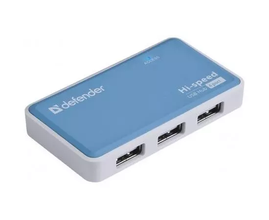 USB-разветвитель (хаб) USB2.0 -> USB2.0, 4 порта, + блок питания, Defender Quadro POWER, го (83503)