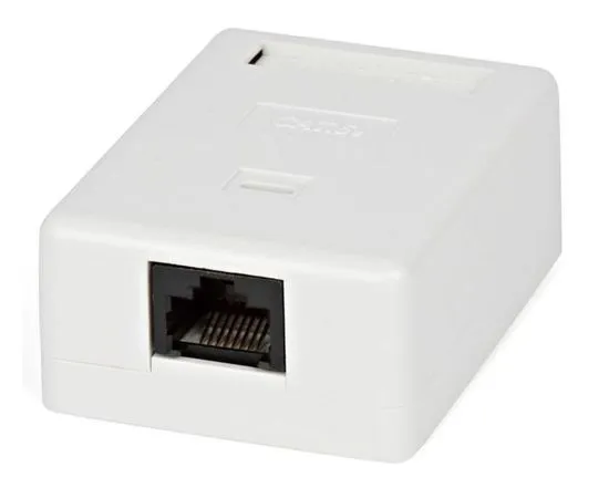 Розетка настенная 1xRJ-45 (8P8C) Cat. 5e UTP, одинарная (Gembird) (NA212)