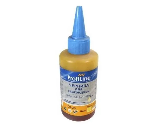 Чернила Canon CLI-521 (желтые, Yellow) 100 мл, ProfiLine (PL-CLI-521Y)