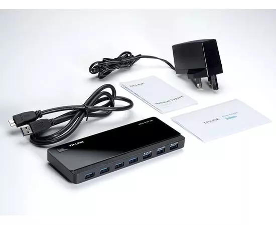 USB-разветвитель (хаб) USB3.0 -> USB3.0, 7 портов, с БП, TP-Link, черный (UH700), фото 6