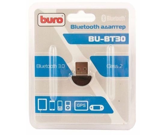 Адаптер Bluetooth v3.0+EDR, округлый, Buro BU-BT30