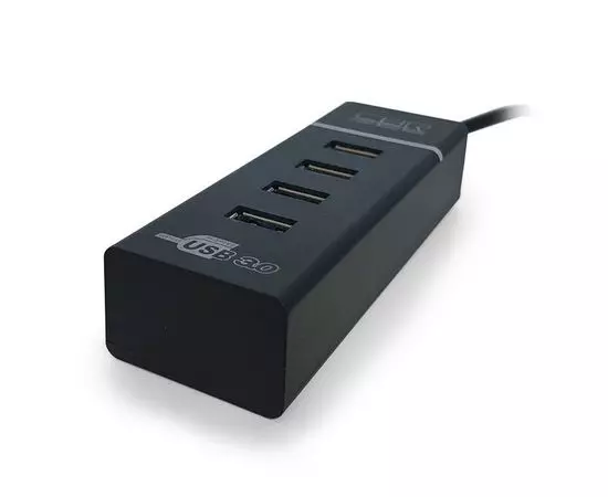 USB-разветвитель (хаб) USB3.0 -> USB3.0, 4 порта, CBR, черный (CH 157)