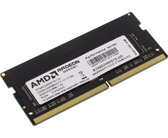 Оперативная память для ноутбука 4Gb DDR4-2400MHz (AMD) Bulk (R744G2400S1S-UO)