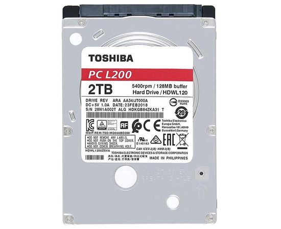 Винчестер для мобильных ПК Toshiba 2Tb L200 (HDWL120UZSVA)