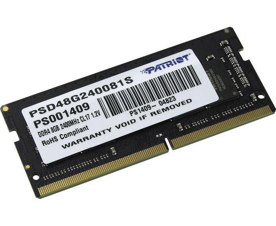 Оперативная память для ноутбука 8Gb DDR4-2400MHz (Patriot) (PSD48G240081S)