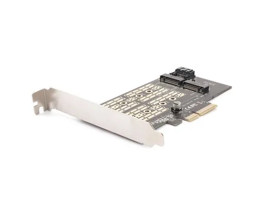 Плата расширения PCI-E x4 -> m.2 SATA + m.2 NVMe (AgeStar) (AS-MC02), фото 2