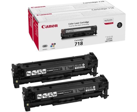 Картридж Canon 718 (тонер-картридж черный) Black 2P (двойная упаковка) (2662B005)