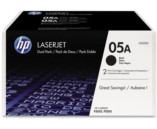 Картридж HP 05A (тонер-картридж, двойная упаковка) DUAL PACK (CE505D)