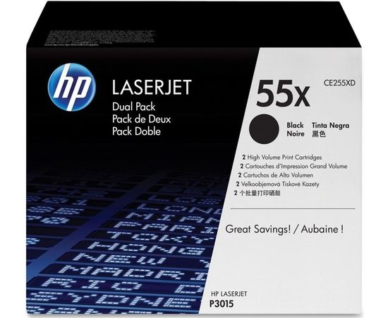Картридж HP 55X Dual Pack (тонер-картридж повышенной емкости, двойная упаковка) (CE255XD)