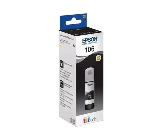 Чернила Epson 106 (черные водорастворимые) Black Photo, 70мл (C13T00R140)