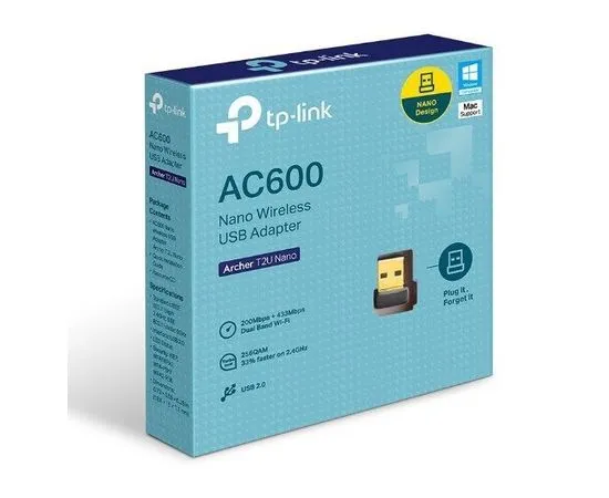 Сетевая карта WiFi (USB) TP-Link ARCHER T2U Nano, фото 2