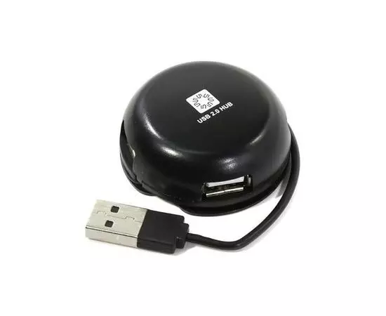 Адаптер USB HUB (USB2,0, 4 порта, 5bites HB24-200BK), черный