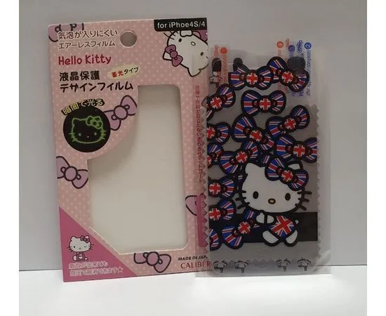 Защитная пленка для iPhone 4/4S HELLO KITTY (двухсторонняя, Sertec) (MZ-KT001)