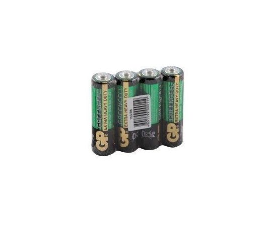 Батарейка (размер AA, R6) GP R6/4SH Greencell - упаковка 4 шт, цена за 4шт, эконом.упаковка (GP 15G-OS4)