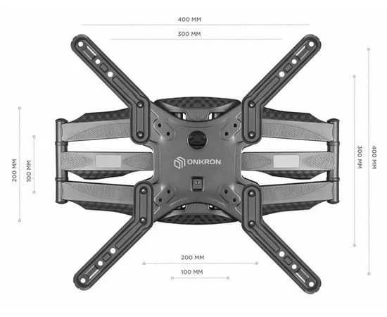 Кронштейн 37"-70" 4 ст. свободы, (ONKRON, M5) черный (4603728440170)