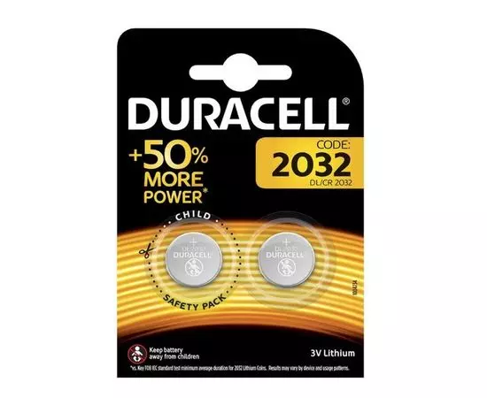 Батарейка CR2032 DURACELL упаковка 2шт. цена за 2шт. (DL CR2032/2BL)