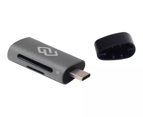 Картридер внешний USB Type-C, Digma  CR-С2524-G, серый