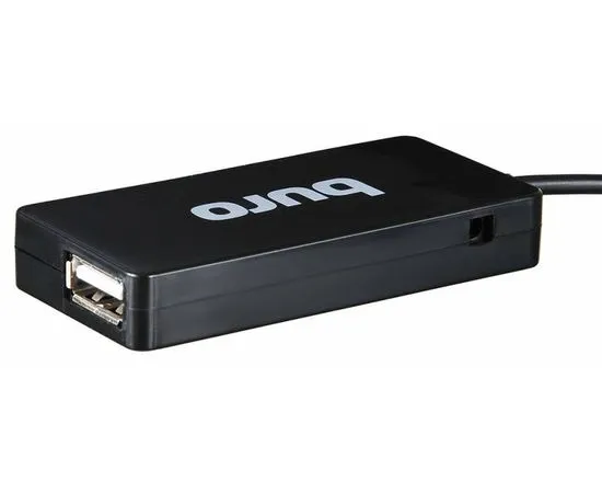 USB-разветвитель (хаб) USB2.0 -> USB2.0, 4 порта, Buro, черный (BU-HUB4-U2.0-SLIM), фото 2