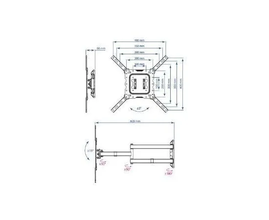Кронштейн 22"-55" 5 ст. свободы, (Kromax, DIX-18) черный, фото 3