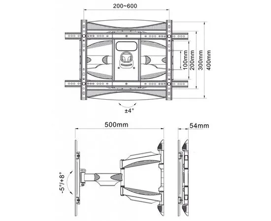 Кронштейн 40"-70" 3ст. свободы, (ONKRON, M6LW) белый, фото 2