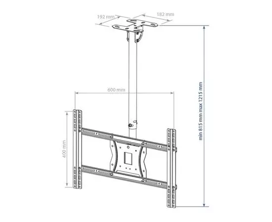 Потолочное крепление 15''-75" (Kromax, COBRA-4) черный, фото 2