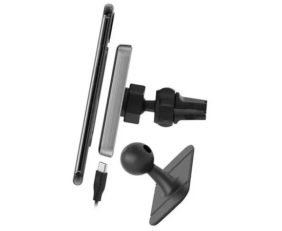 Автомобильный держатель + беспроводная зарядка Qumo PowerAid Qi C Charger V2 (10W) (Charger 0009), фото 3