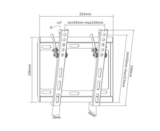 Кронштейн 17"-43" 1 ст. свободы, (Ultramounts, UM831TW) белый, фото 2