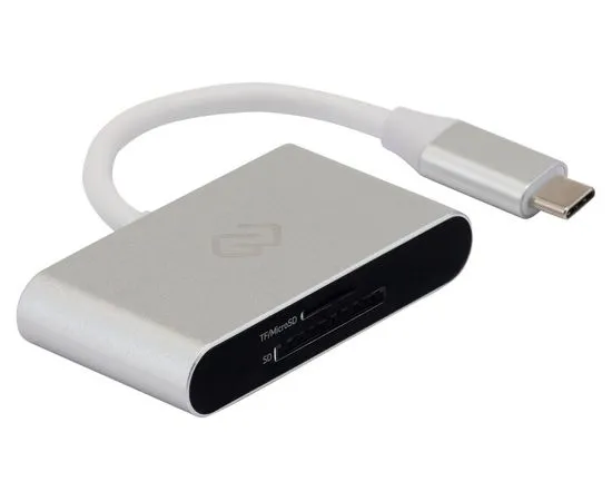 Картридер внешний USB Type-C Digma CR-C2501-S, серебристый, фото 2
