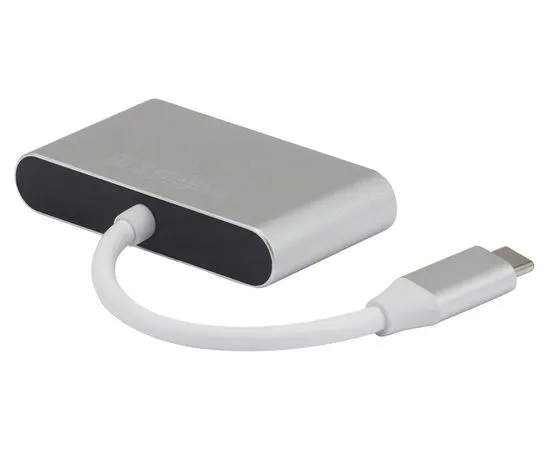 Картридер внешний USB Type-C Digma CR-C2501-S, серебристый, фото 3