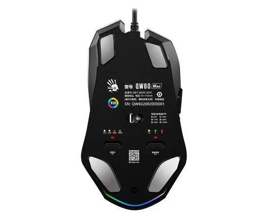 Мышь A4 Tech Bloody W60 Max Gun, серый, фото 3